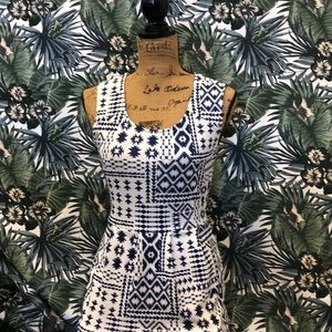 Enough About Me navy and white dress